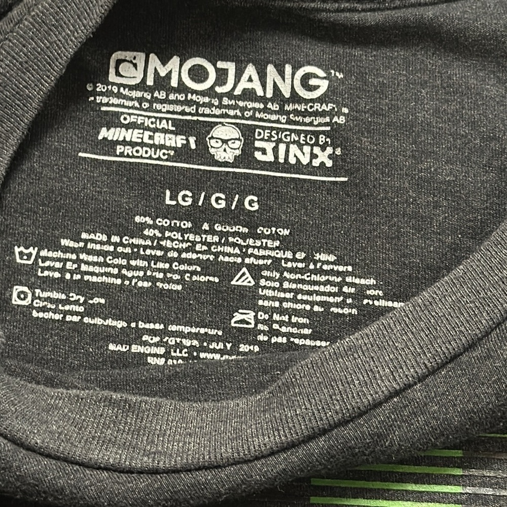 Mojang - Jinx Minecraft Creeper Long Sleeve Boys Girls Crew Neck Graphic, L - Picture 2 of 5